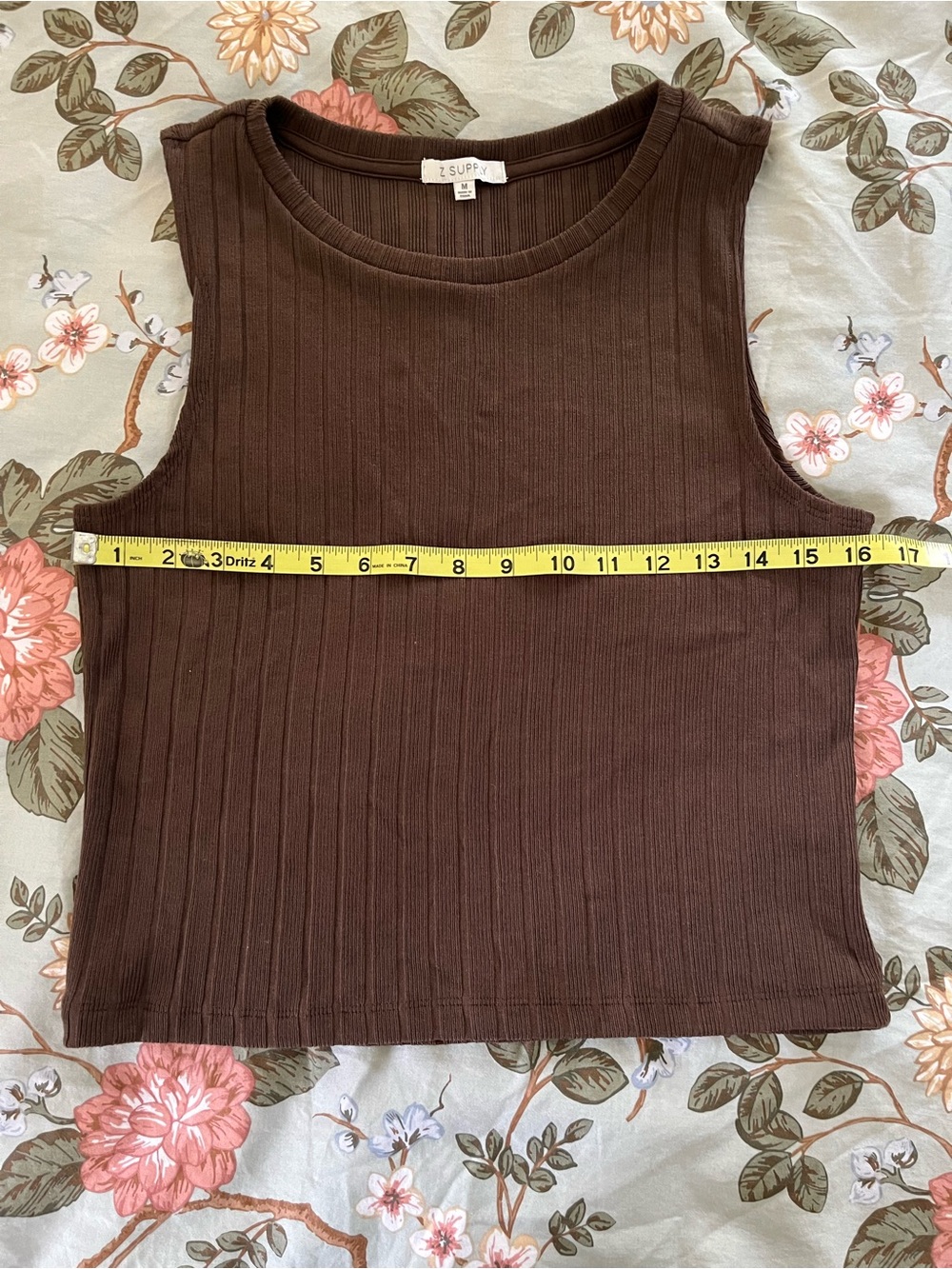 🌟ZSupply Chocolate Brown Ribbed Tank and Maxi Skirt Matching Set Size M/L - Picture 8 of 11